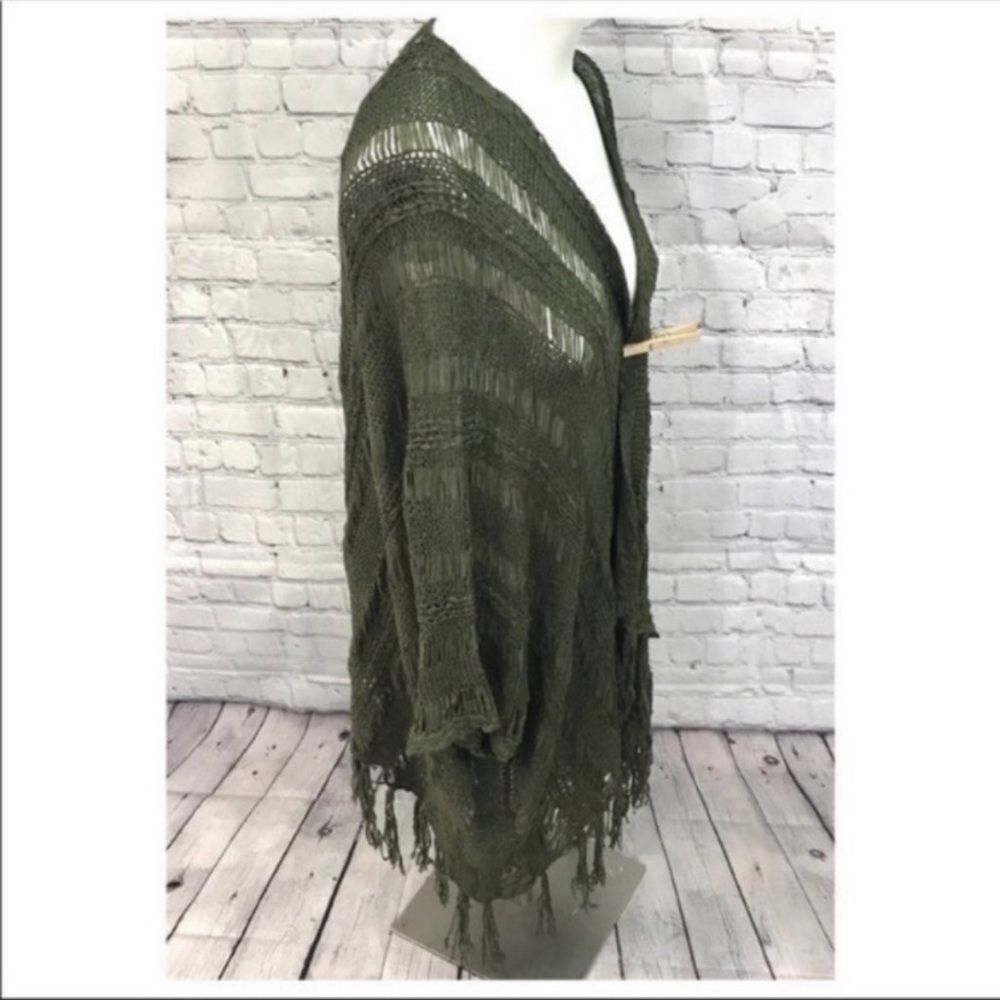 Threadzwear O&O Fringed Woven Cardigan Swim Coverup NWT - Picture 5 of 11
